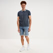 Bermuda droit &agrave; coulisse en jean denim double stone homme