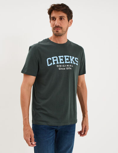 T-shirt manches courtes coton vert homme