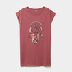 Chemise de nuit manches courtes rose framboise femme grande taille