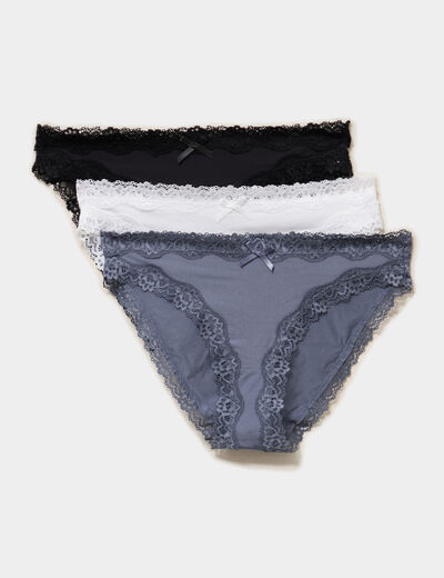 Lot 3 culottes bleu violet femme