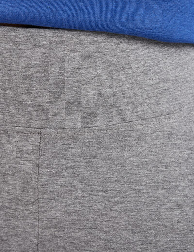 Legging 7/8ème taille haute coton gris femme