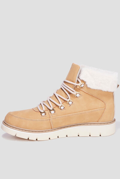 Bottines fourrées à lacets Trappeur sable femme