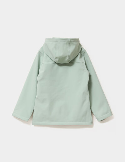Blouson fourr&eacute; d&eacute;perlant &agrave; capuche vert pastel fille