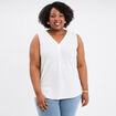 D&eacute;bardeur fluide effet gaufr&eacute; blanc femme grande taille