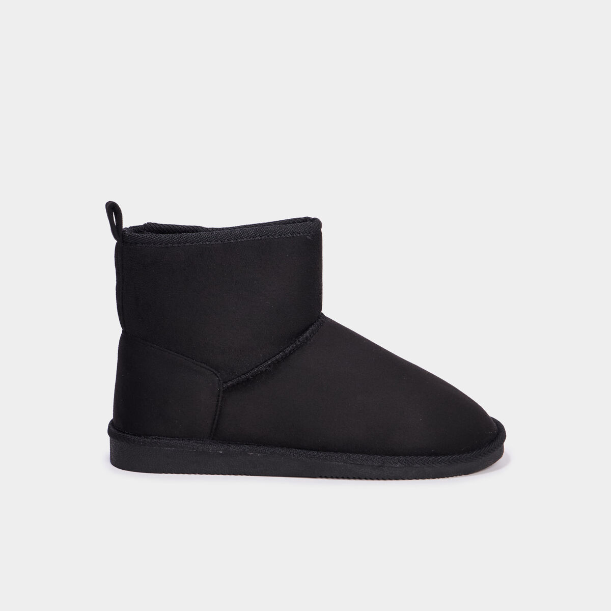 Bottines fourr&eacute;es plates noir femme