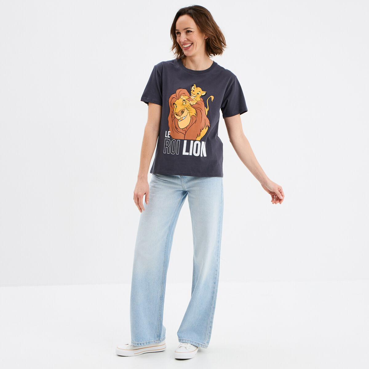 T-shirt manches courtes Le Roi lion noir femme