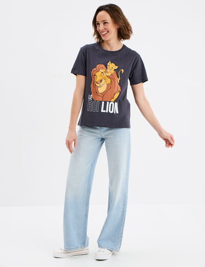 T-shirt manches courtes Le Roi lion noir femme