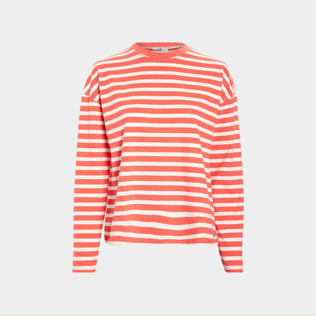 T-shirt marinière manches longues Creeks rouge femme