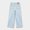 Jean large taille ajustable coton denim bleach fille