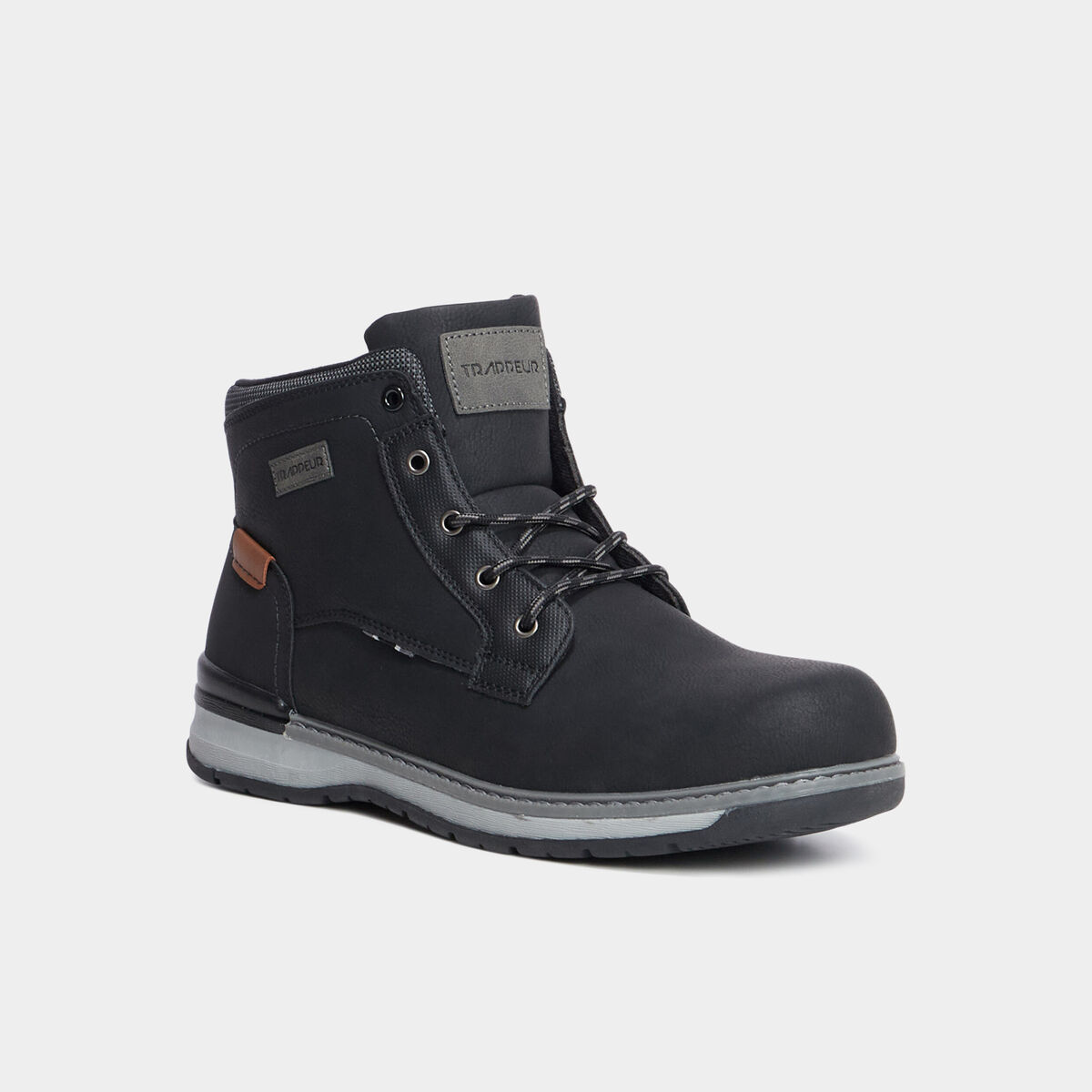 Bottines montantes &agrave; lacets noir homme