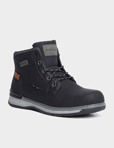 Bottines montantes &agrave; lacets noir homme