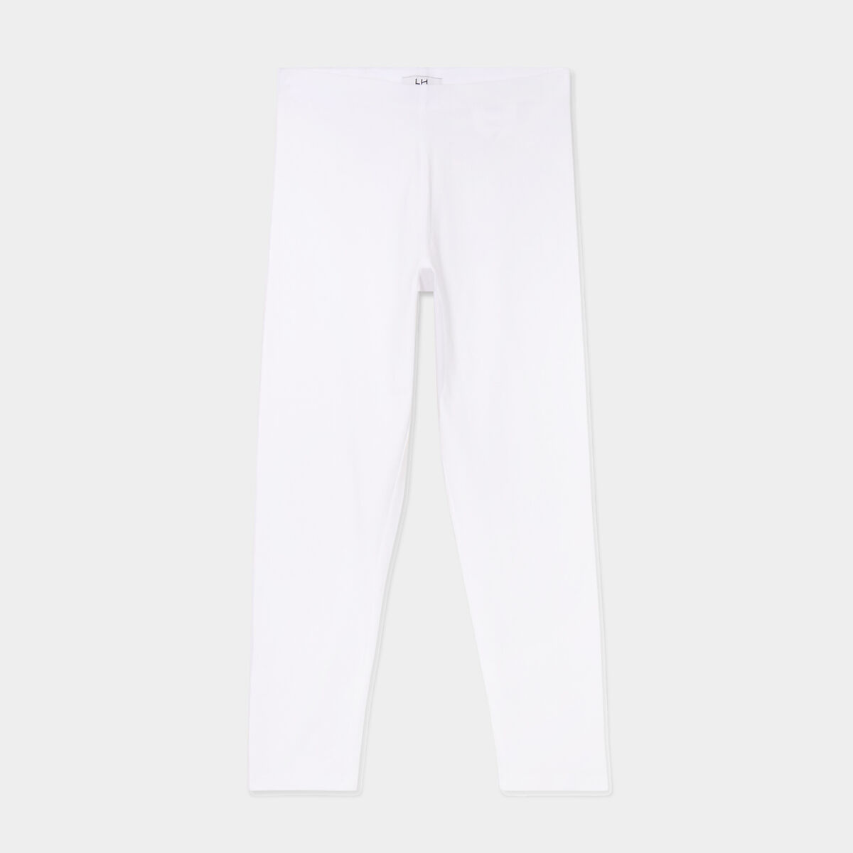 Legging 7/8 &egrave;me taille &eacute;lastiqu&eacute;e blanc femme