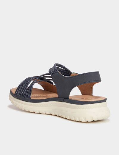 Sandales pied large Confortissimo bleu femme
