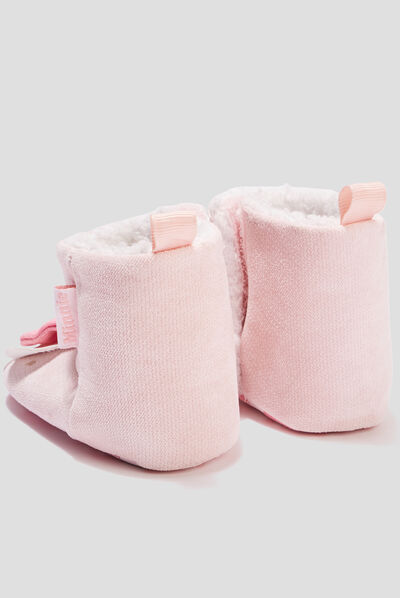 Bottons fourrés Minnie rose bébé fille