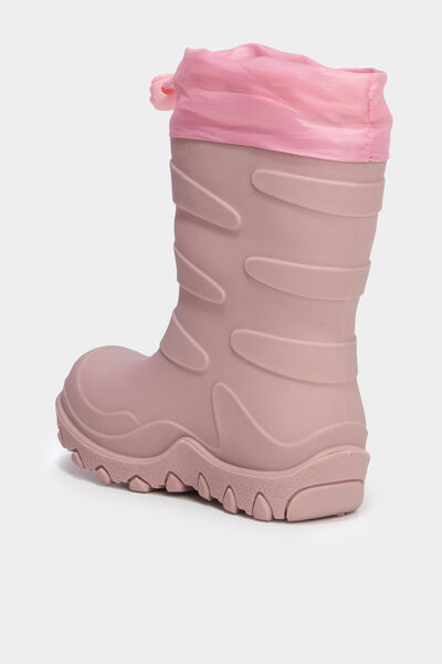 Bottes de pluie doubl&eacute;es rose fille