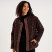 Veste polaire r&eacute;versible et matelass&eacute;e marron fonc&eacute; femme