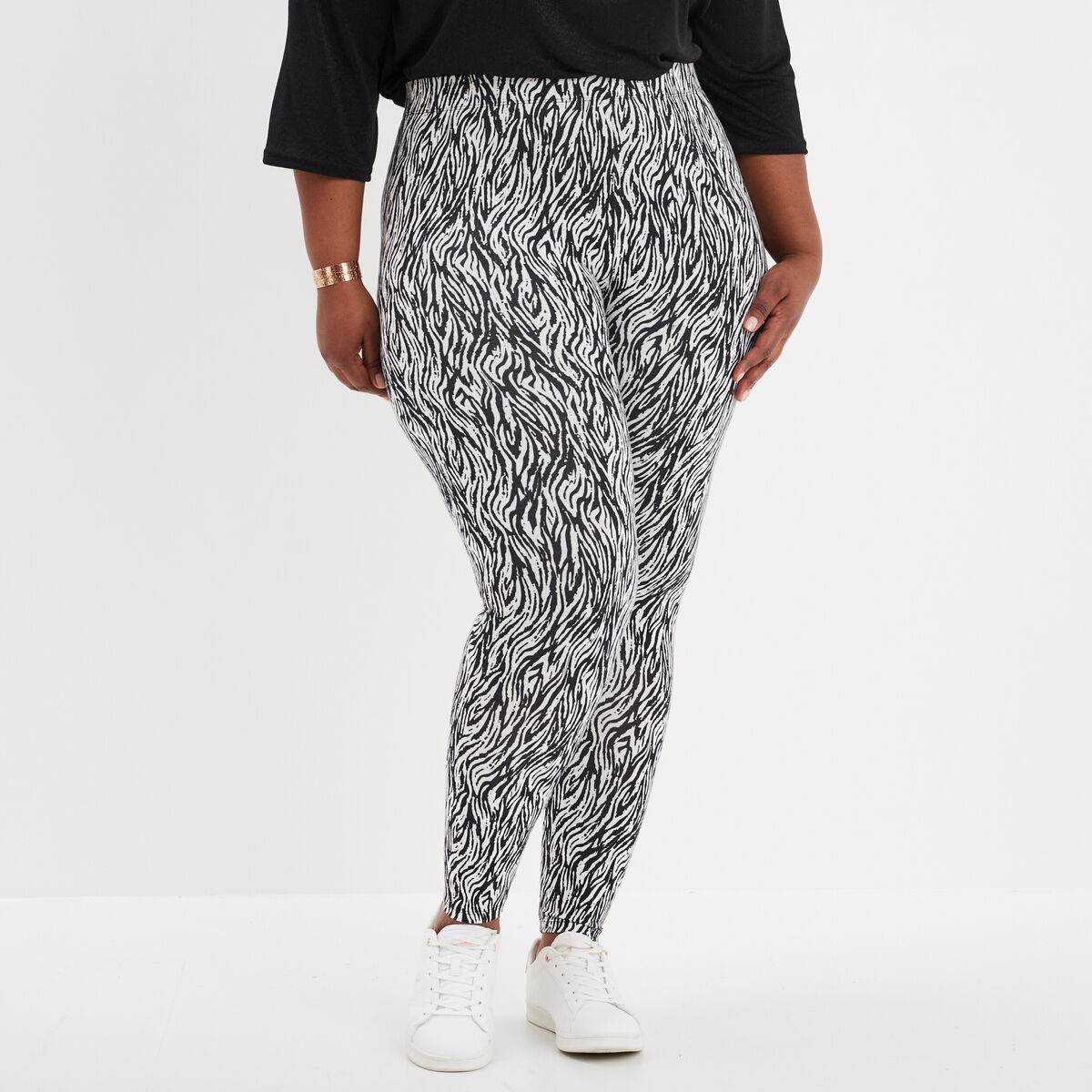 Legging en coton blanc femme grande taille