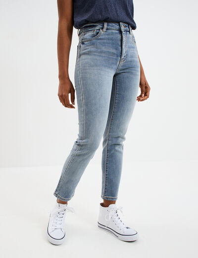 Jean stretch slim 7/8 ème denim double stone femme