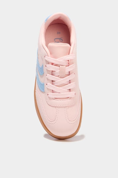 Baskets basses &agrave; lacets rose fille