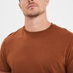 T-shirt droit en coton manches courtes marron homme