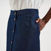 Jupe longue en jean boutonn&eacute;e coton denim brut femme