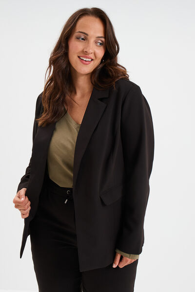 Veste blazer oversize noir femme grande taille