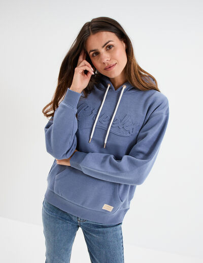 Sweat à capuche hoodie Creeks Original bleu gris femme