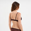 Soutien-gorge corbeille coques dentelle marron chocolat femme