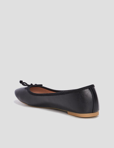Ballerines plates avec noeuds noir femme