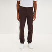 Pantalon chino droit stretch marron fonc&eacute; homme