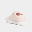 Tennis basses en toile broderie rose bébé fille