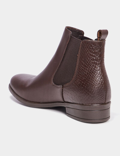 Bottines élastiquées plates marron femme