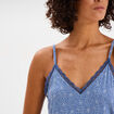 Haut de pyjama débardeur à bretelles bleu gris femme