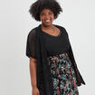 Gilet manches courtes ajouré noir femme grande taille