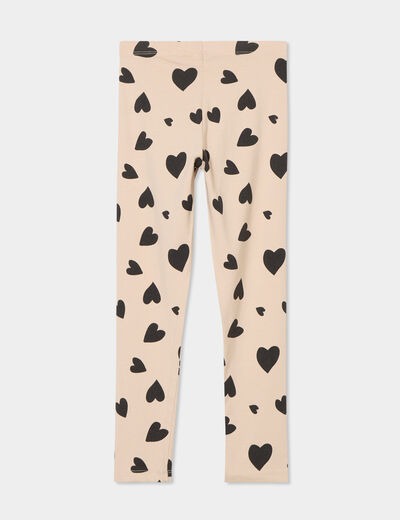 Legging long élastiqué coton sable fille