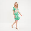 Robe patineuse manches courtes vert femme