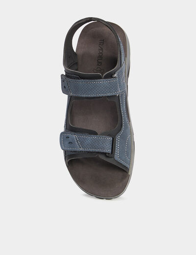 Sandales à scratchs bleu homme