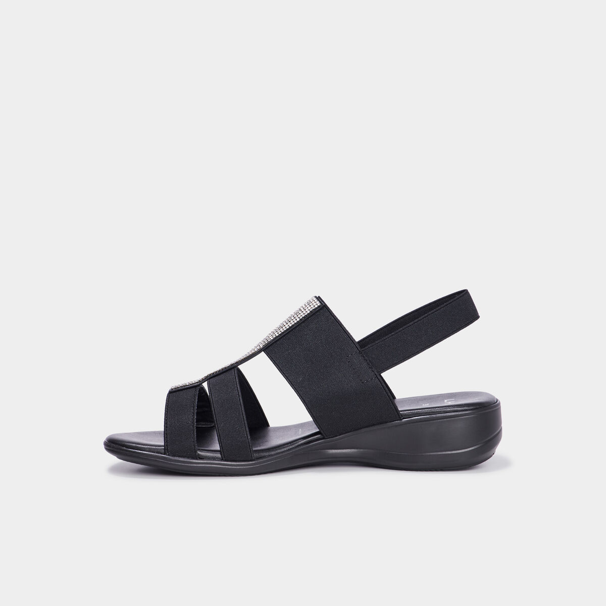 Sandales talons compens&eacute;s noir femme