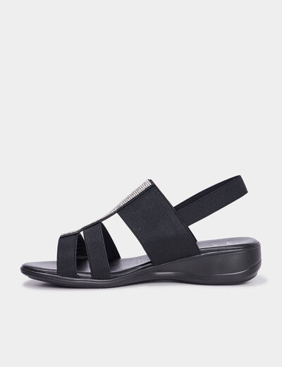 Sandales talons compensés noir femme