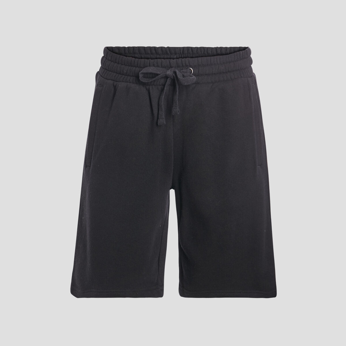 Short jogging molleton droit noir homme