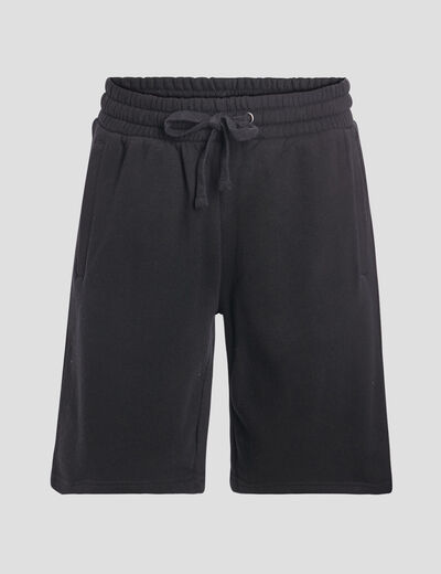 Short jogging molleton droit noir homme