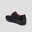 Chaussures confort compens&eacute;es &agrave; scratch noir femme