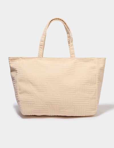 Sac cabas rectangulaire ivoire femme