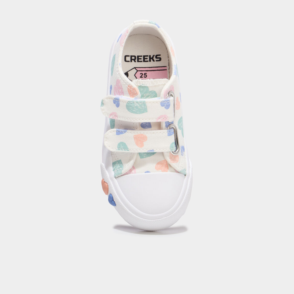 Tennis basses en toile bout renforc&eacute; multicolore fille