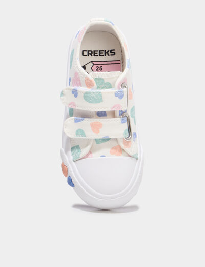 Tennis basses en toile bout renforc&eacute; multicolore fille