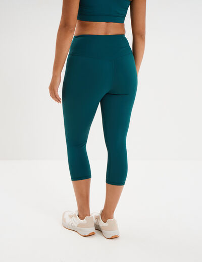 Legging corsaire de sport stretch vert canard femme