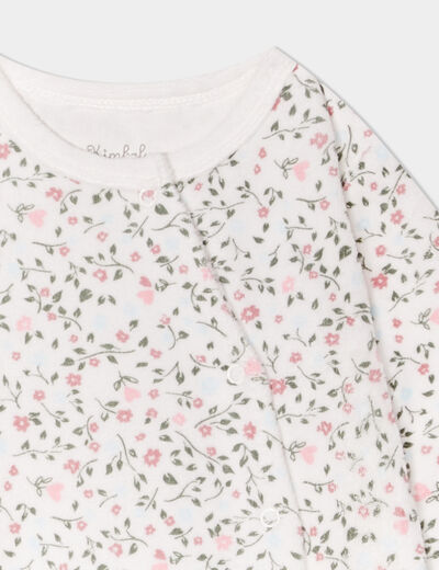 Pyjama dors-bien col rond effet polaire beige b&eacute;b&eacute;