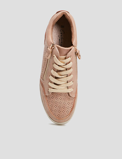 Tennis à lacets zippées rose femme