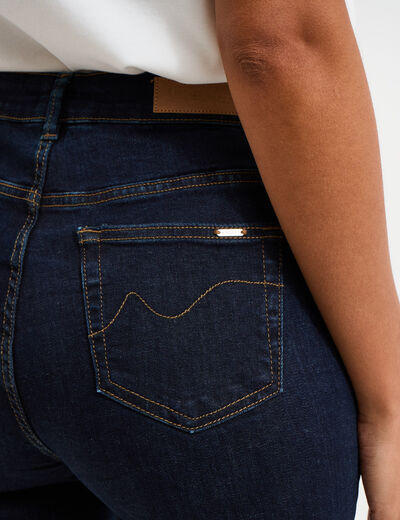 Jeans regular 5 poches coton denim brut femme