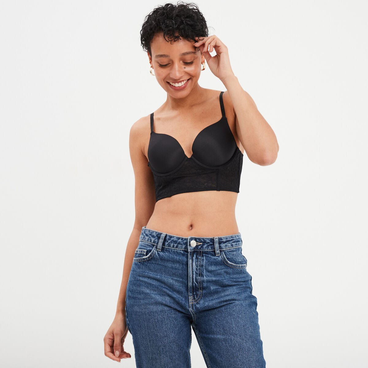 Soutien-gorge bustier noir femme